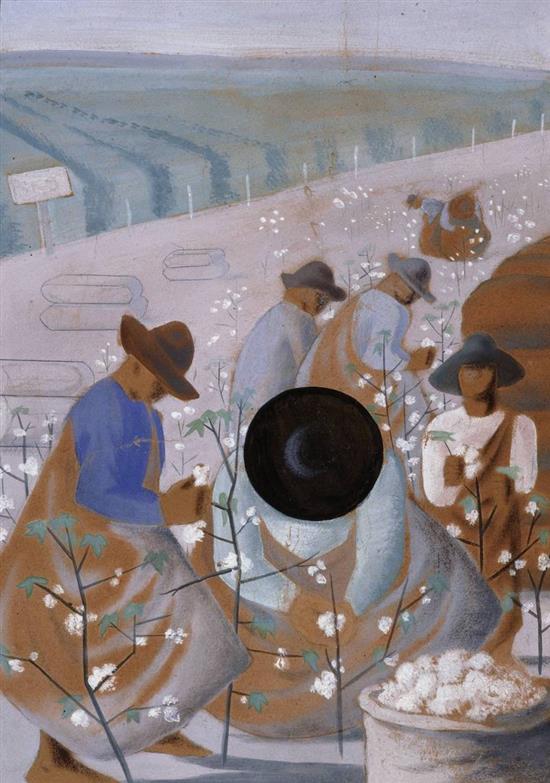 坎迪多·波蒂纳里，《收获棉花》，1937